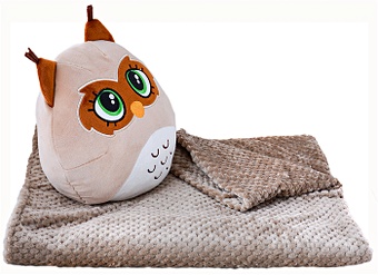 Мягкая игрушка Совенок-игрушка с пледом именной плед подушка царь