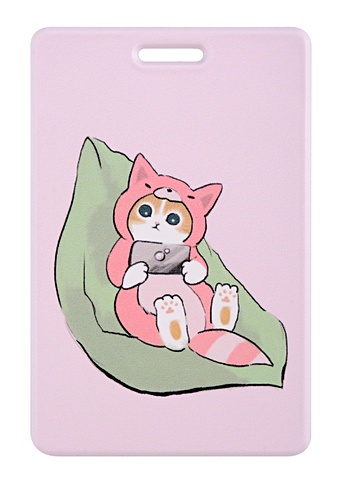 Чехол для карточек вертикальный Kawaii Котик с телефоном (ДК2024-459) чехол для карточек вертикальный kawaii котики кусь