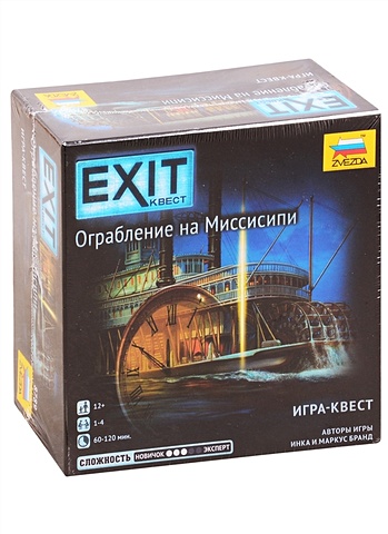 Настольная игра EXIT Квест. Ограбление на Миссисипи настольная игра exit квест загадочный музей шоколад кэт 12 для геймера 60г набор