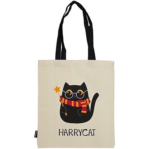 Сумка Котик Harrycat (бежевая) (текстиль) (40х32) (СК2021-146) сумка the book bag бежевая текстиль 40х32 ск2021 139