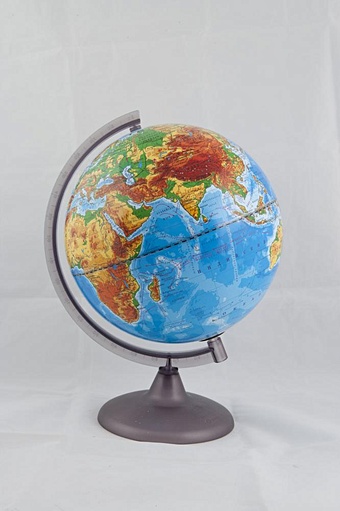 Глобус Земли физический с подсветкой на подставке из пластика, диаметр 250 мм