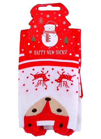 Носки Новогодние с объемными деталями (высокие) (36-39) (текстиль) носки новогодние со снежинками высокие 36 39 текстиль