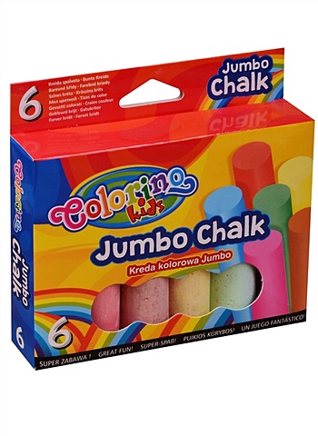 Мелки цветные 06цв JUMBO, к/к, подвес, Colorino карандаши цветные для малышей набор 8 цветов maxi jumbo mattel fisher price деревянный корпус картонная упаковка
