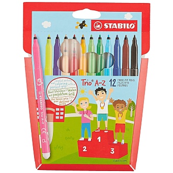 Фломастеры «Trio», Stabilo, 12 цветов набор цветных карандашей stabilo trio thick 12 цветов
