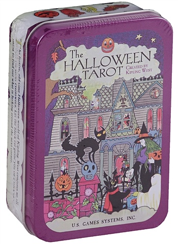 West K. The Halloween Tarot (карты на английском языке в жестяной коробке) halloween black cat boy girls cosplay kids sets spandex jumpsuit carnival party dress suits wig mask toy
