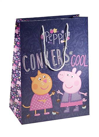 набор подарочный для девочки свинка пеппа Пакет подарочный Пеппа с каштанами 350*250*90