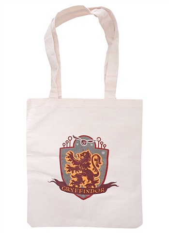 Сумка Гарри Поттер Герб Гриффиндора (белая) (текстиль) (40х34) (CB002) сумка гарри поттер герб хогвартса