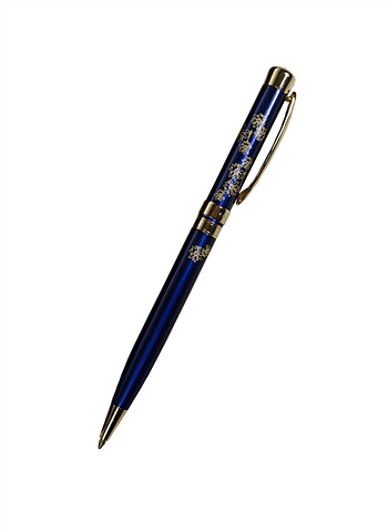 Ручка подарочная шариковая Avellino син.с зол.отд. цветы, карт. футл., Manzoni