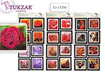 Наклейки 3D интерьерные TUKZAR 4 КАРТИНЫ 39*49см, 6 дизайнов в ассортименте