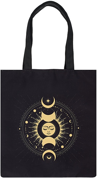 Сумка-шоппер на молнии Карты Таро Фазы луны (38х35) (текстиль, флис) женская модная сумка таро с изображением луны