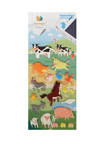 Наклейка декоративная зефирная 4 Животные 4 (70х160) (упаковка) наклейки для скрапбукинга 40 шт упак для творчества