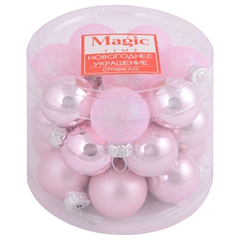Набор елочных мини-шаров Розовые цвета (24 шт) (стекло) (2,5 см) (89659)