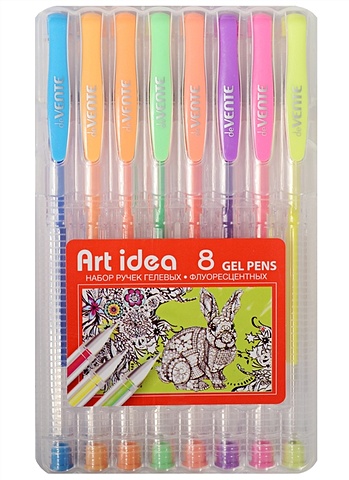 Ручки гелевые неон Art idea, 8 цветов набор гелевых ручек shands outline cf 53 9 цветов 1 мм