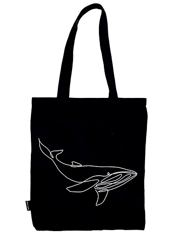 сумка шоппер мухоморы черная текстиль 40см 32см Сумка-шоппер Кит (линия) черная, текстиль 40см.*32см.