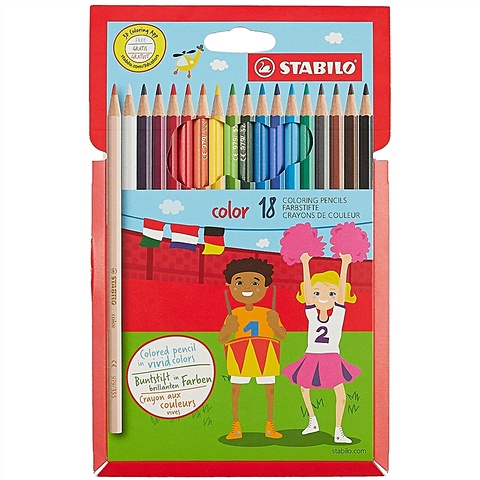 Цветные карандаши Stabilo, 18 цветов набор цветных карандашей stabilo trio thick 18 цветов