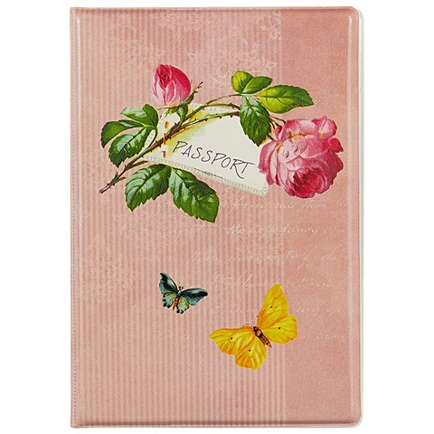 Обложка на паспорт «Винтаж с розой»