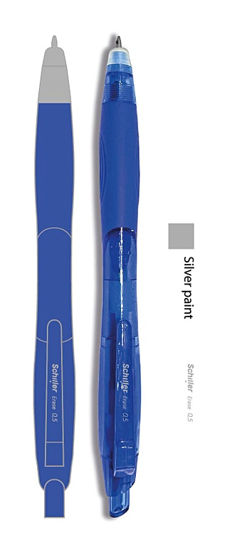 Ручка гелевая сo стир.чернилами синяя Write and Wipe 0,5мм, тонир. корпус, Schiller