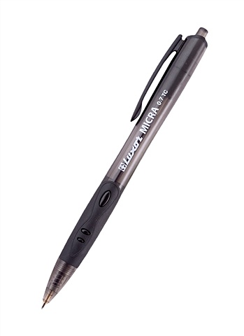 Ручка шариковая авт. черная Micra 0,7мм, грип, Luxor