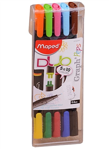 Ручки капиллярные двусторонние Graph Peps DUO, 10 цветов ручки капиллярные 10 цветов topmodel