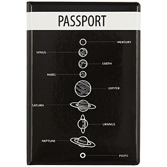 обложка для паспорта black is my happy color пвх бокс оп2021 281 Обложка для паспорта Планеты (ПВХ бокс)
