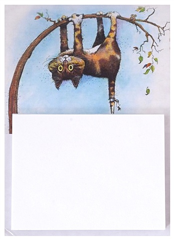 МИНИМАКС Ежедневник на магните 8*11см. Кошка на ветке вверх ногами в ассортименте