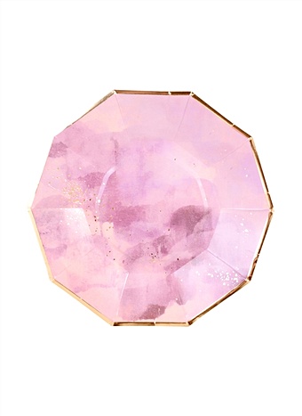 Набор бумажных тарелок Фиолетовый узор с золотом (24см) (6шт) набор бумажных тарелок единорог на розовом фоне с золотом 19см 6шт