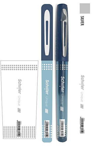 цена Ручка гелевая синяя Unique, Schiller