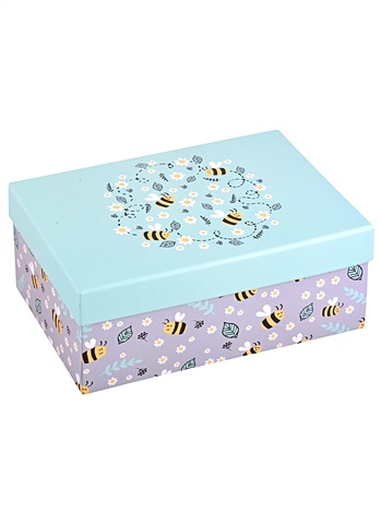 Коробка подарочная Пчелки 19*12.5*8см, картон коробка подарочная северное сияние 19 12 5 8см голография картон