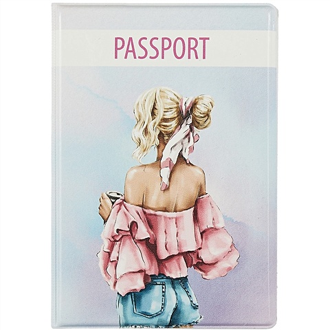 Обложка для паспорта Девушка с кофе (ПВХ бокс)