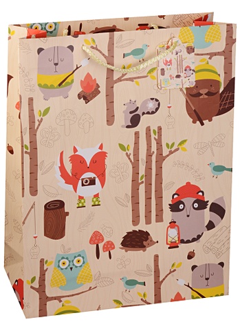 Пакет подарочный бумажный А3 In the forest , детский пакет подарочный бумажный а3 42 32 11 5 из жизни животных дет мат ламинат kairui