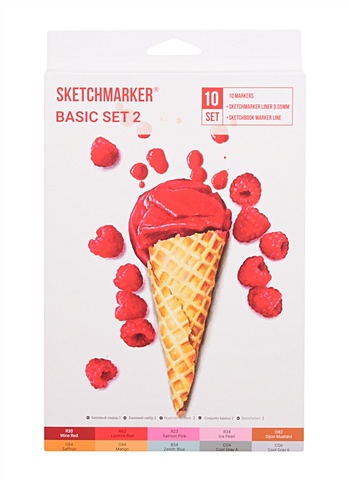 Маркеры 10цв Basic set 2 карт.кор., Sketchmarker sketchmarker набор маркеров basic 1 set 1 шт
