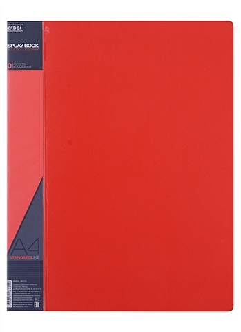 Папка 30ф А4 STANDARD пластик, красная папка 40ф а4 standard пластик 0 6мм красная
