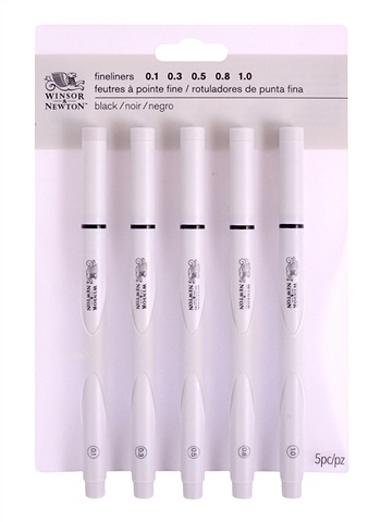 Ручки капиллярные-линеры 5шт (0,1/0,3/0,5/0,8/1мм), пласт.кор., Winsor&Newton цена и фото