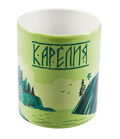 Кружка Карелия, зеленая (керамика) (330мл)