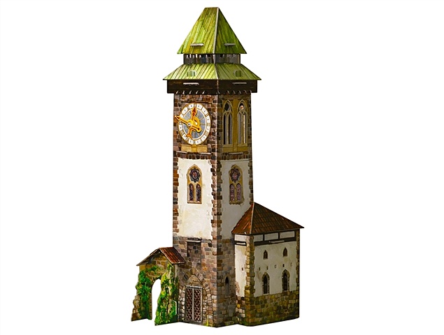 Средневековый город Башня с часами (277) (без ножниц и клея) (коробка) (Умная бумага)