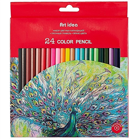 Карандаши цветные 24цв к/к, подвес, Art idea карандаши цветные 18цв к к подвес art idea