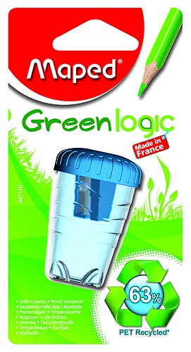 Точилка пластиковая Maped Green Logic с контейнером 047110