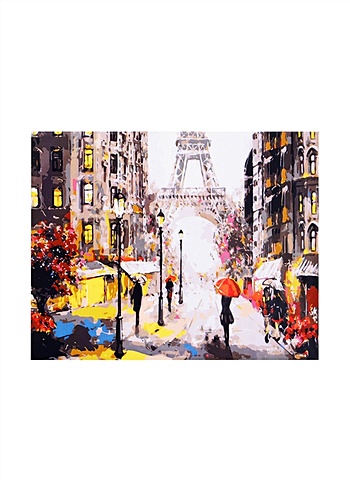 Холст с красками по номерам Дождливый Париж, 30 х 40 см