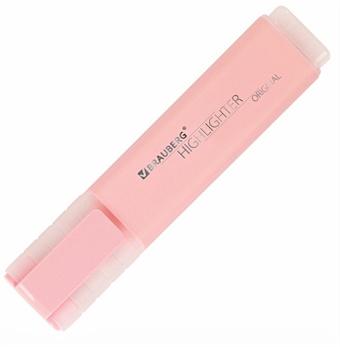 Текстовыделитель розовый ORIGINAL PASTEL, пастельный, линия 1-5мм, BRAUBERG цена и фото