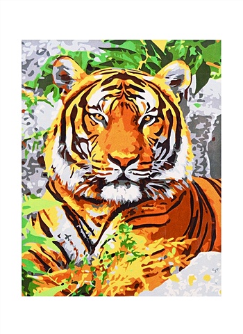 Холст с красками по номерам Благородный тигр, 17 х 22 см