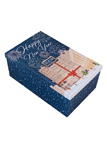 Коробка Happy New Year 32,5*20*12,5 см, Новый Год, картон цена и фото