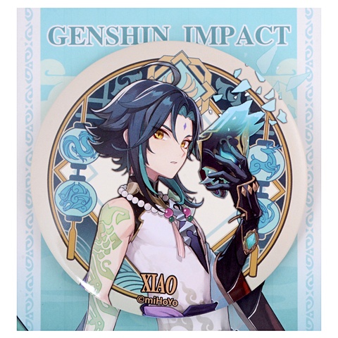 Значок Genshin Impact Liyue Harbour Character Can Badge Xiao genshin impact cosplay costume liyue harbor xiao role clothing anime game clothes men s suits halloween full set gift male