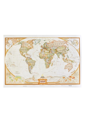Карта мира под старину (NG) А0 малый атлас мира national geographic