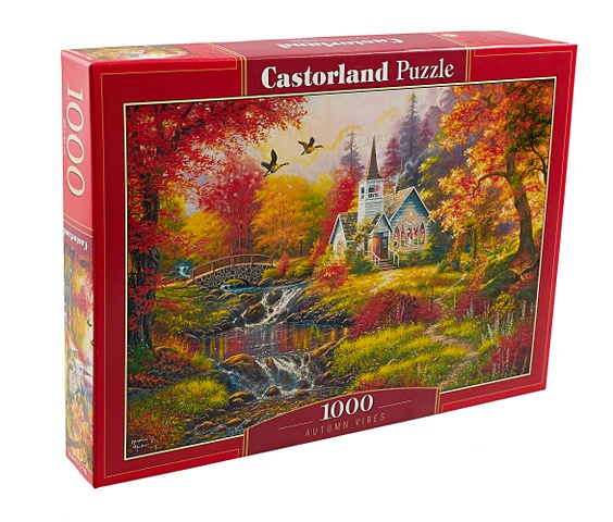 пазл top puzzle 1000 деталей и прищепа золотая осень Пазл Castorland, 1000 элементов - Золотая осень