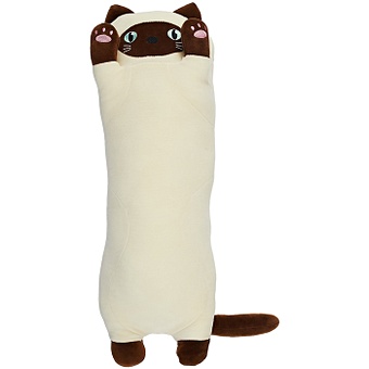 мягкая игрушка котик сиамский 28см Мягкая игрушка Сиамский кот-подушка, 70 см