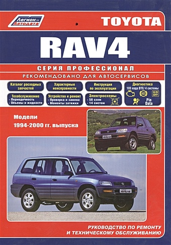 Toyota RAV4. Модели с 1994-2000гг. выпуска. Устройство, техническое обслуживание и ремонт (черно-белое издание)