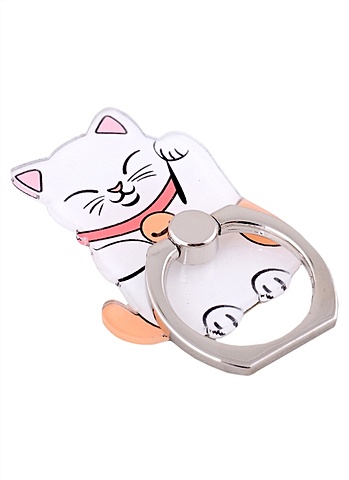 Держатель-кольцо для телефона Котик Манэки-нэко (металл) (коробка) брелок котик манэки нэко металл
