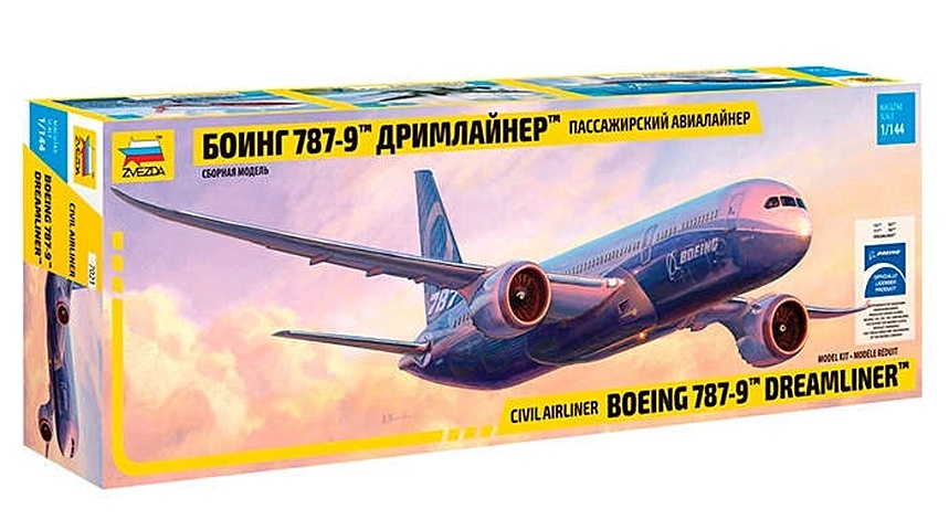 Сборная модель ЗВЕЗДА, Пассажирский авиалайнер Боинг 787-9 Дримлайнер 1/144