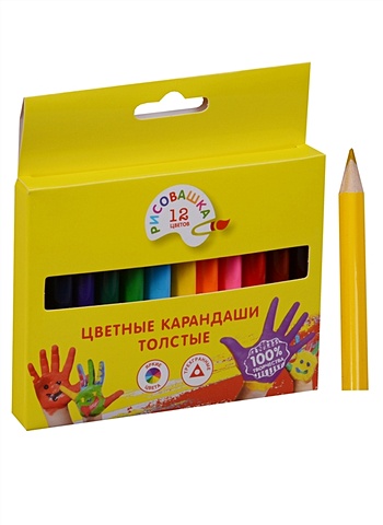 карандаши цветные 12цв к к толстые maped Карандаши цветные 12цв к/к, толстые, Рисовашка