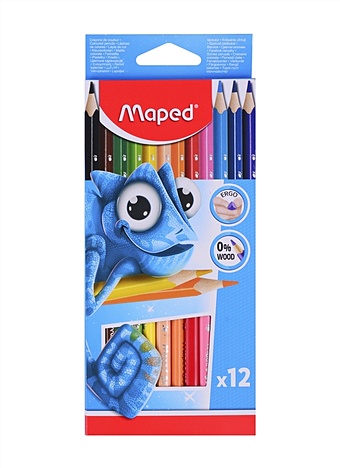 Карандаши цветные PULSE, трёхгранные, пластиковые, 12 цветов карандаши набор 12 цветов y plus we tri пластиковые